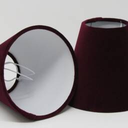 Burgundy Velvet Small Candle Clip Wall Tapered Lampshade Light Shade - thumbnail 2