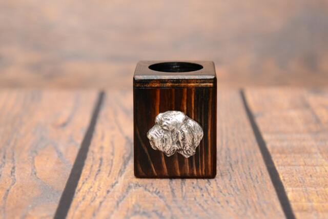 Basset Vendeen - Petit Griffon Vend??en - Wooden Candlestick With Dog, Souvenir, Decoration, Limited Edition, Collection - image 1