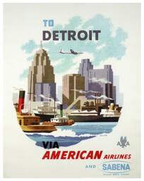 Detroit Art Travel Poster Print Michigan Home Wall Decor - xr347 - thumbnail 3