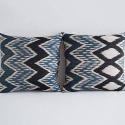 Luxury Ikat Navy Pillow Covers Cover Blue Covers, Decorative Cover, Cushion - thumbnail 3
