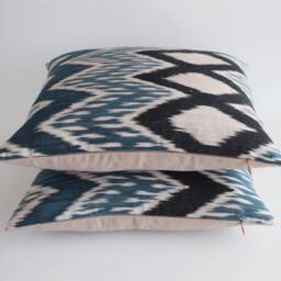 Luxury Ikat Navy Pillow Covers Cover Blue Covers, Decorative Cover, Cushion - thumbnail 4
