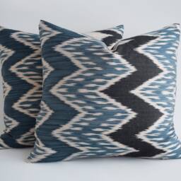 Luxury Ikat Navy Pillow Covers Cover Blue Covers, Decorative Cover, Cushion - thumbnail 2