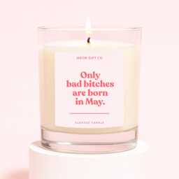 Funny May Birthday Candle - Gifts For Women Only Bad Bitches Are Born - thumbnail 1