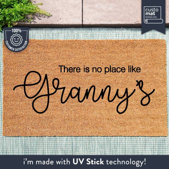 There's No Place Like Granny's - Mothers Day Gift Grandparents Personalized Family Mat Custom Coir Doormat Housewarming - image 1