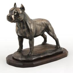 Amstaff - On Wood, Exclusive Dog Woodenbase Statue, Limited Edition, Artdog - thumbnail 3