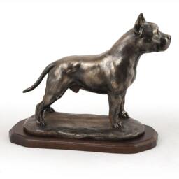 Amstaff - On Wood, Exclusive Dog Woodenbase Statue, Limited Edition, Artdog - thumbnail 4