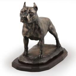 Amstaff - On Wood, Exclusive Dog Woodenbase Statue, Limited Edition, Artdog