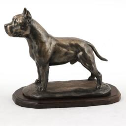 Amstaff - On Wood, Exclusive Dog Woodenbase Statue, Limited Edition, Artdog - thumbnail 2