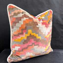 Zinc Falconetto Luxury Designer Contemporary Velvet Orange Pink Mustard Cushion Throw Pillow Cover - thumbnail 2