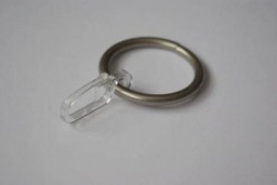Antique Silver Curtain Rings With Clips - Decorative Metal Drapery Plastic Hooks, Boho Minimalist Hardware - Set Of 10 - thumbnail 2