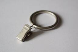 Antique Silver Curtain Rings With Clips - Decorative Metal Drapery Plastic Hooks, Boho Minimalist Hardware - Set Of 10 - thumbnail 3