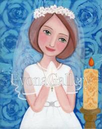 First Communion, Holy Communion Icon, Catholic Art Print On Wood Panel, Confirmation Acrylic Painting, Wall Decor By Evona - thumbnail 3