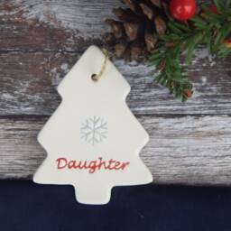 Daughter, Handmade Ceramic Daughter Christmas Tree Decoration, Gift For Present - thumbnail 3