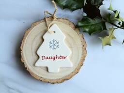 Daughter, Handmade Ceramic Daughter Christmas Tree Decoration, Gift For Present - thumbnail 1