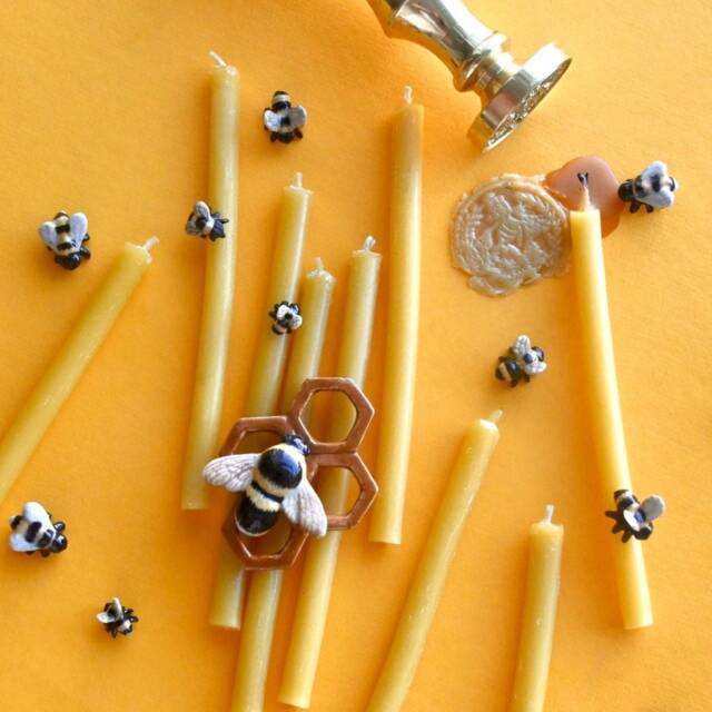 Beeswax Birthday Candle Set Of 10 - Tiny Bees Not Included - image 1