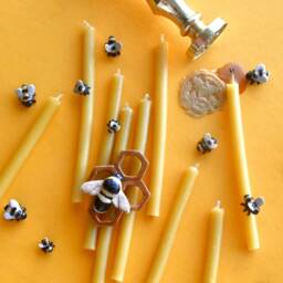 Beeswax Birthday Candle Set Of 10 - Tiny Bees Not Included - thumbnail 1