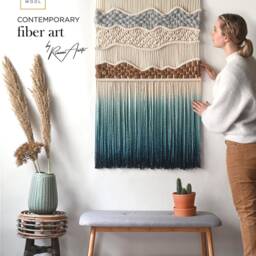 Macrame Wall Hanging , Woven & Dyed Tapestry - Mountain Peaks - thumbnail 2