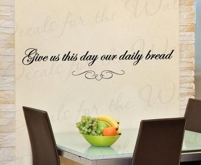 Give Us This Day Our Daily Bread Inspirational Home Living Room Religious God Bible Vinyl Lettering Quote Wall Decal Art Sticker Decor R43 - image 1