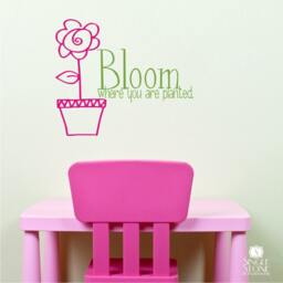 Bloom Where You Are Planted Nursery Wall Decal - Girls Room Decor - thumbnail 1