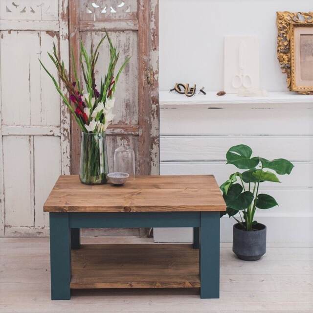 Rustic Coffee Table - Reclaimed Glasshouse Handmade Painted Made in The UK - image 1