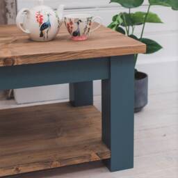 Rustic Coffee Table - Reclaimed Glasshouse Handmade Painted Made in The UK - thumbnail 2