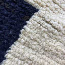 Handmade Berber Wool Rug Black & White Moroccan Boujaad Carpet - thumbnail 4