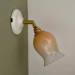 Vintage Tulip Wall Lamp in Half Pink White Glass - thumbnail 2