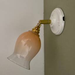 Vintage Tulip Wall Lamp in Half Pink White Glass - thumbnail 3