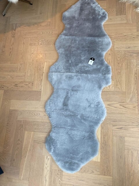 Silver Grey Double Short Wool Shearling, Genuine Sheepskin, Grey, Long Sheepskin Rug, Upholstery Projects, Bespoke Sizes - image 1