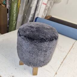 Silver Grey Double Short Wool Shearling, Genuine Sheepskin, Grey, Long Sheepskin Rug, Upholstery Projects, Bespoke Sizes - thumbnail 3