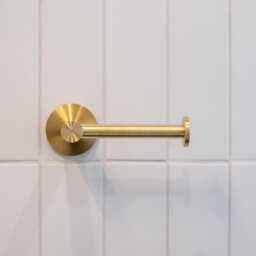 Brushed Brass Toilet Paper Holder - Satin Solid - The Origin Hardware - thumbnail 2