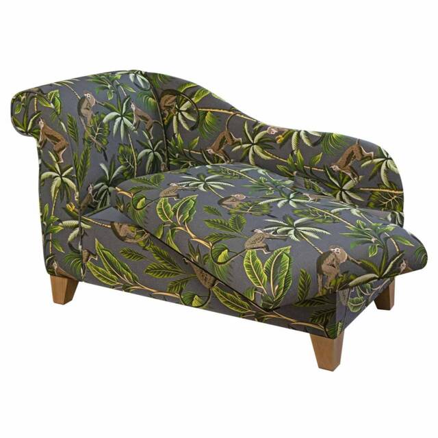 Grey Monkey Storage Chaise Longue - Tropical Jungle Indoor Ottoman Lounger Handmade in Britain - image 1