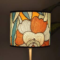 Multicolor Floral Fabric Lampshade, Table Lamp With Multicolored Print, Pendant Light, Light Fixture - thumbnail 2