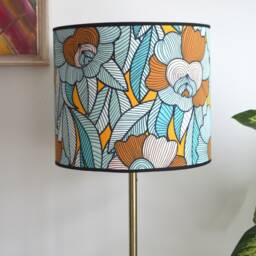 Multicolor Floral Fabric Lampshade, Table Lamp With Multicolored Print, Pendant Light, Light Fixture - thumbnail 4