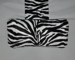 Zebra Faux Fur & Black Fabric Hanging Armchair Sofa Headrest Bolster Cushion With Inner Pad