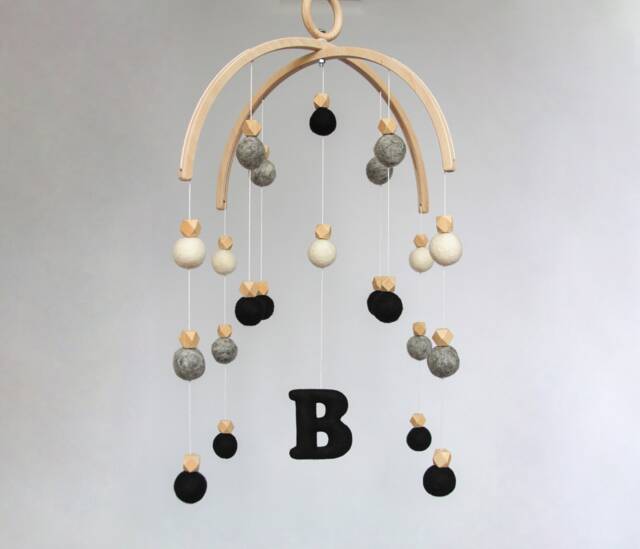 Baby Mobile Felt Ball - Pom Mobile Neutral Baby Nursery Nursery Custom - image 1