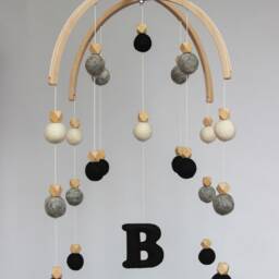 Baby Mobile Felt Ball - Pom Mobile Neutral Baby Nursery Nursery Custom - thumbnail 3