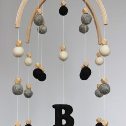 Baby Mobile Felt Ball - Pom Mobile Neutral Baby Nursery Nursery Custom - thumbnail 2