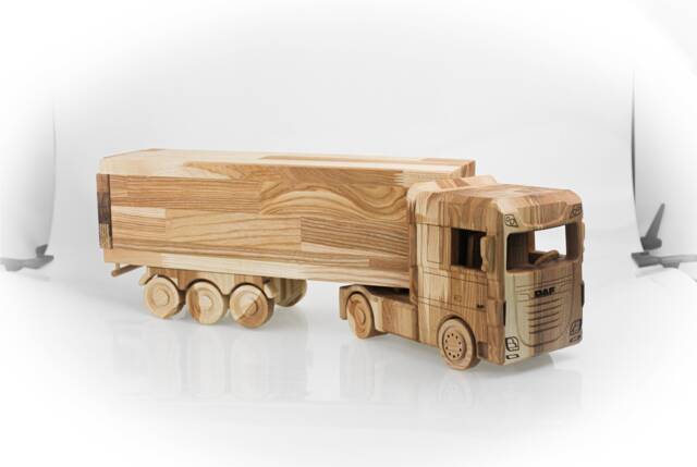 68 cm Length Handmade Wooden Truck, Natural Wood Office Colleague Gift, Boss Day Gift , Wedding Present, Driver Retirement - image 1