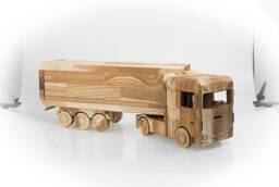 68 cm Length Handmade Wooden Truck, Natural Wood Office Colleague Gift, Boss Day Gift , Wedding Present, Driver Retirement