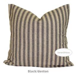 Ticking Pillow Covers, Throw Farmhouse Covers For 20x20 Pillow, 18x18 16x16 All Sizes - thumbnail 2