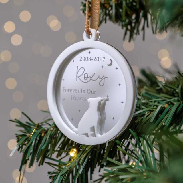 Dog Memorial Gift Custom Christmas Ornament With Loss Of Bauble Remembrance Bereavement - image 1