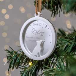 Dog Memorial Gift Custom Christmas Ornament With Loss Of Bauble Remembrance Bereavement - thumbnail 1