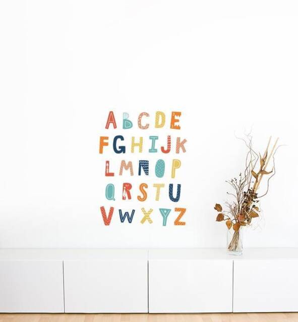 Cozy Cloud Alphabet Wall Sticker Decal - Educational Stickers, Learning, Art, Decals, Kids Room, School, Education, Gifts
