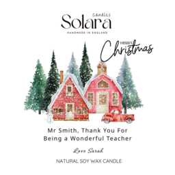 Thank You Teacher Christmas Candle Gift, Childminder Appreciation Xmas Present, Free Card & Matches - thumbnail 2