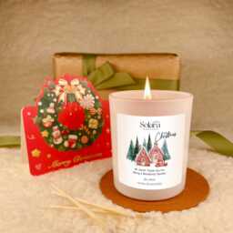 Thank You Teacher Christmas Candle Gift, Childminder Appreciation Xmas Present, Free Card & Matches - thumbnail 3