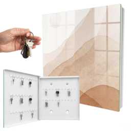 Beige Landscapes Key Cabinet For Home, Industrial Box, Watercolor Landscapes, Lovers Of Nature & Peace - thumbnail 2