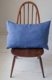 Blue Linen Pillow Cover - Stonewashed European Pillowcase Sham Standard, Queen, King Sizes, Washed Bedding - thumbnail 1