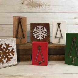 Rustic Christmas Decorations, Gifts For Her, Hostess Gifts, Teacher Holiday Xmas Trees With Rustic Stars - thumbnail 3