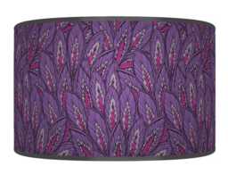 Handmade Floral Lampshade Deep Purple & Pink Botanical Drum Pendant